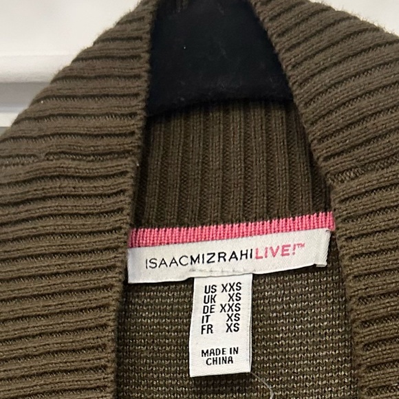 Isaac Mizrahi Brown and Green Cardigan Sweater - Picture 2 of 7